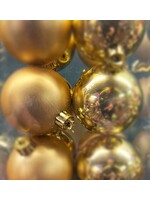 Shatterproof Baubles in Gold colour with matt & shinny finish set of 12  60mm