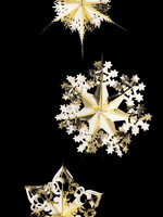 Premier Retro Christmas Foil Decoration - Gold & Cream 40 cm