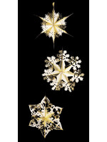 Premier Retro Christmas Foil Decoration - Gold & Cream 40 cm