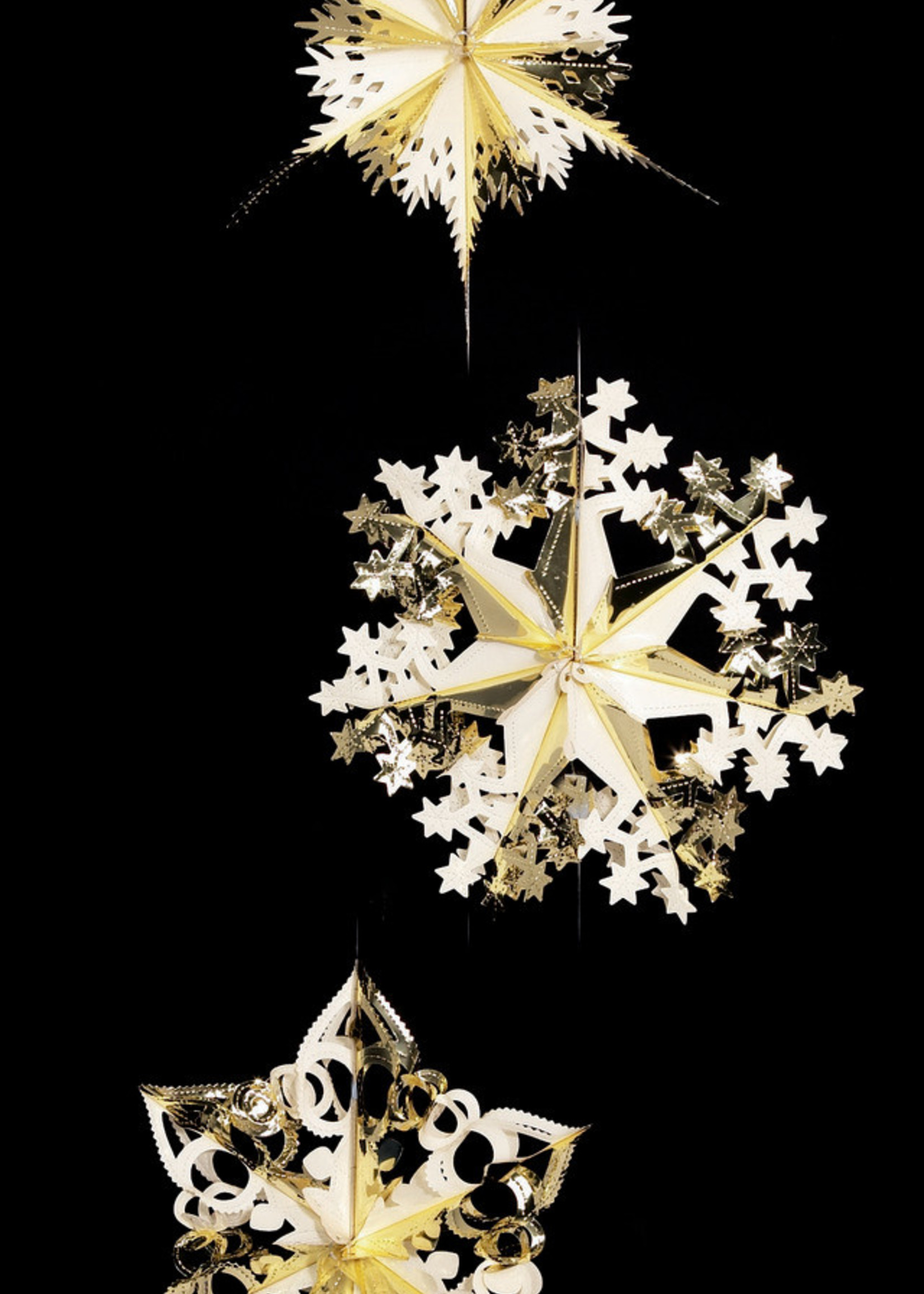 Premier Retro Christmas Foil Decoration - Gold & Cream 40 cm