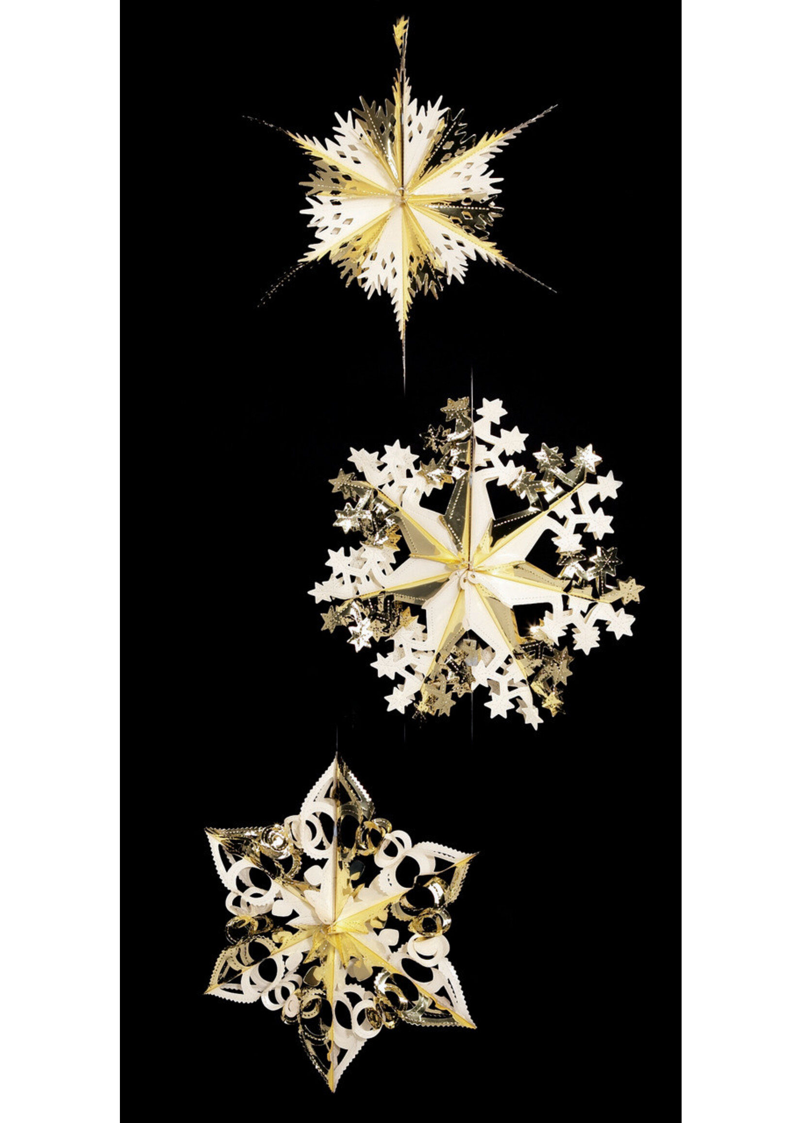Premier Retro Christmas Foil Decoration - Gold & Cream 40 cm