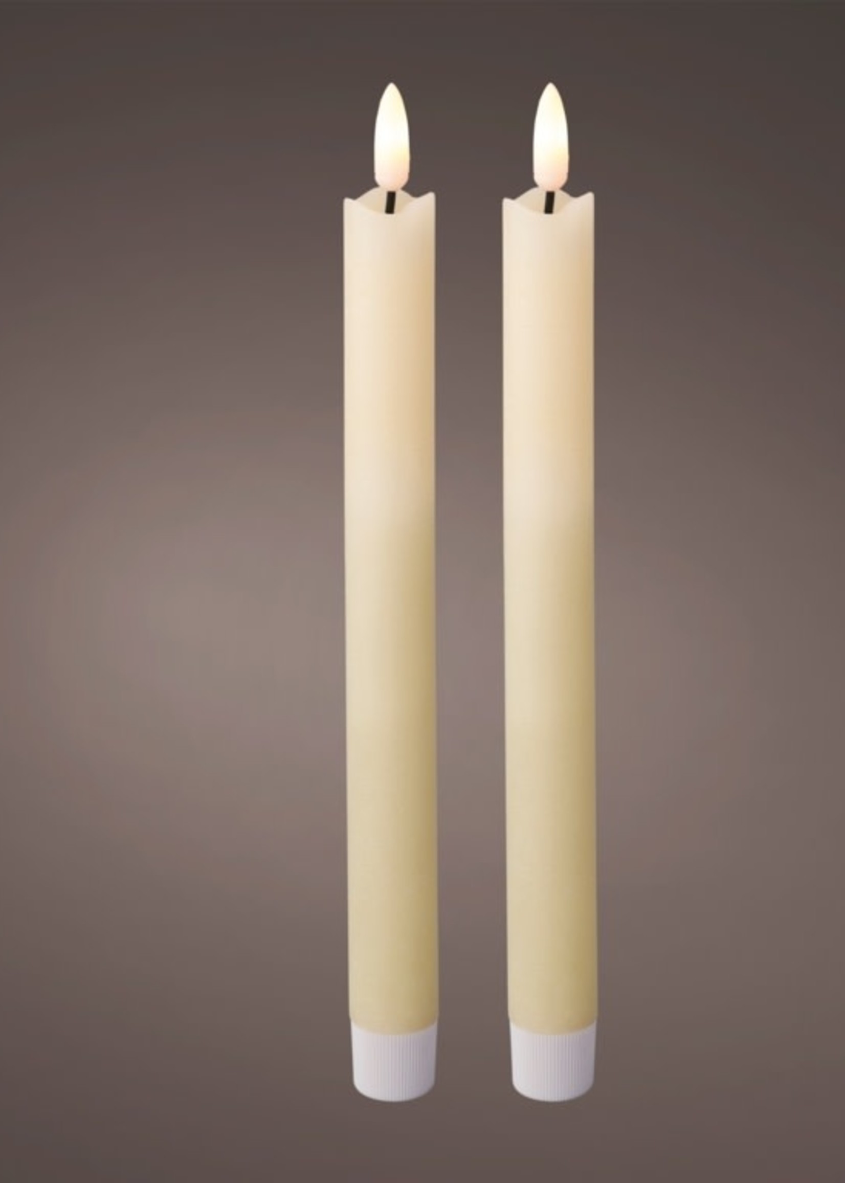 Lumineo LED Dinner Candle  Warm White/Cream 24cm