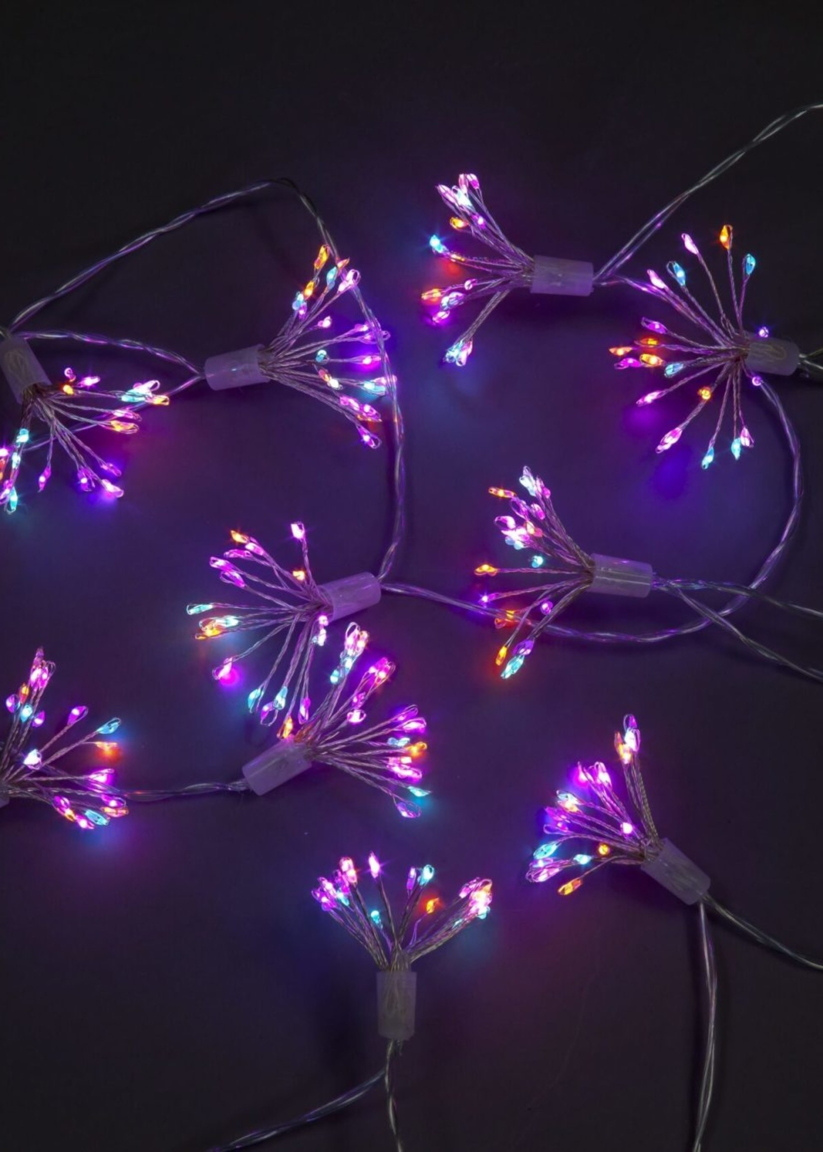 Snowtime Starburst 10 LED Lights Multi Colour Battery