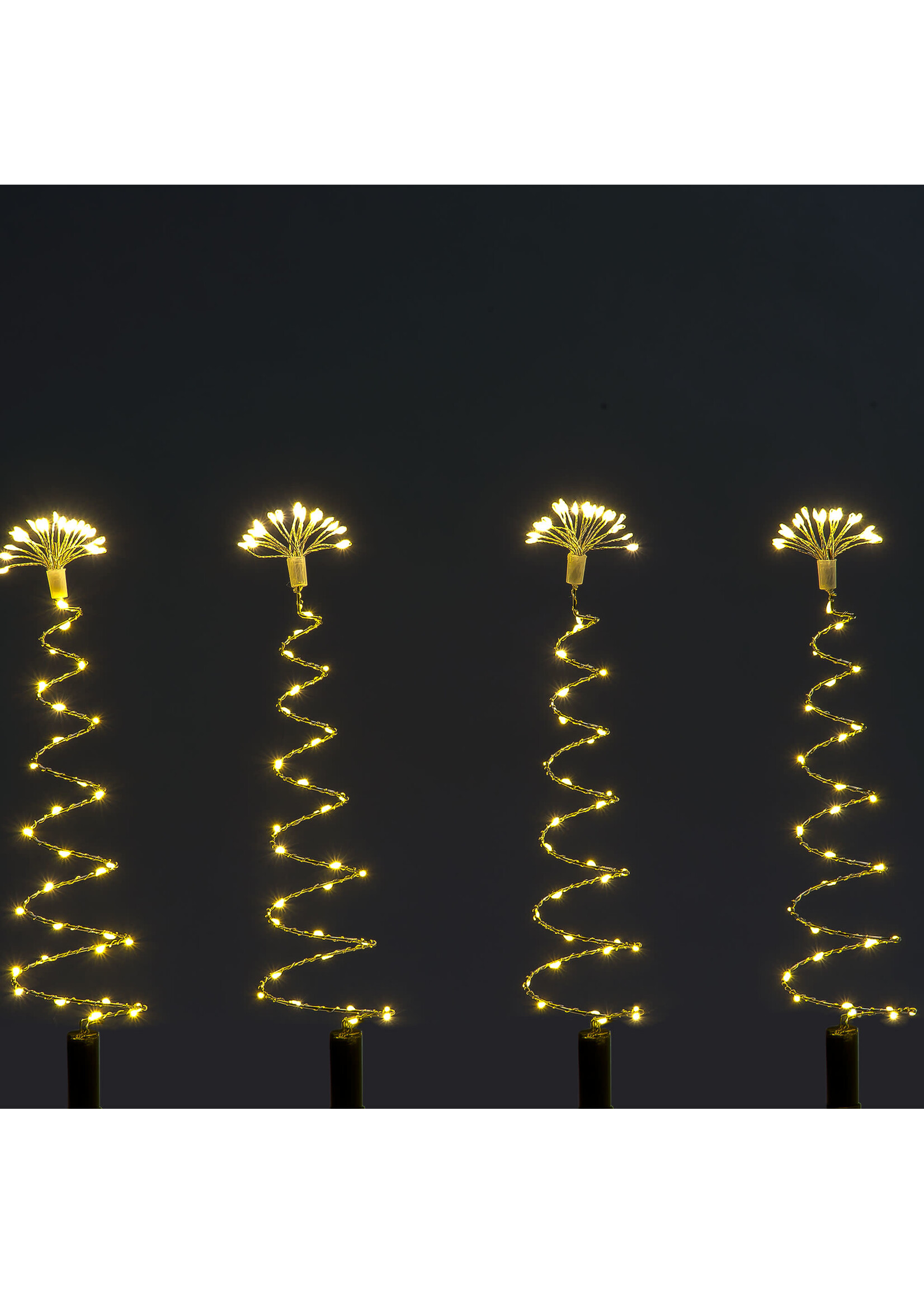 Snowtime Ice White 200 LED Spiral Lights Set of 4 30cm