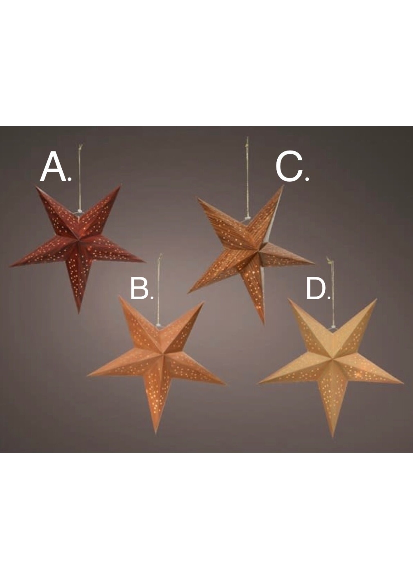 Lumineo Hanging Wood Look LED Light Star