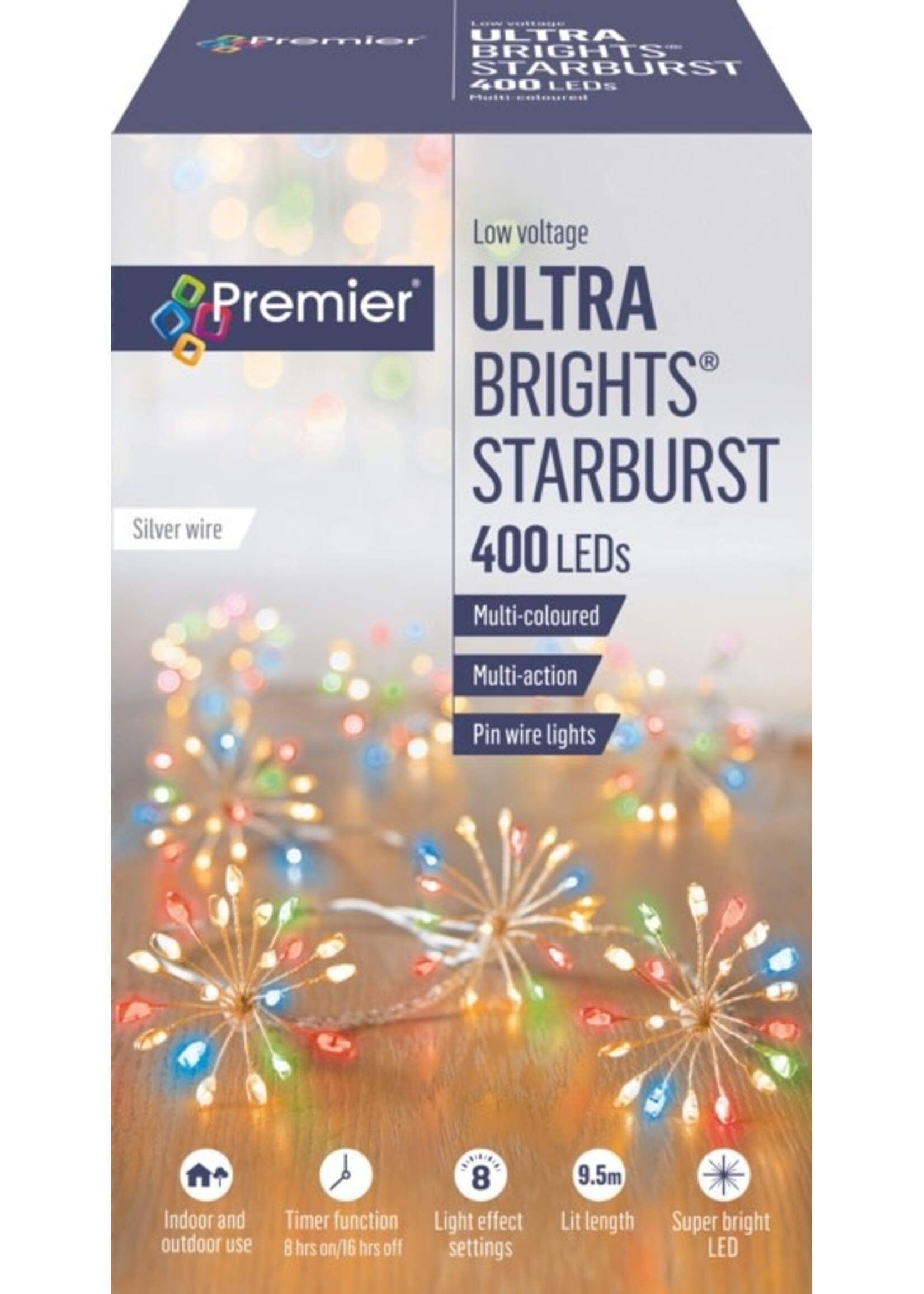 Premier Starburst String lights Multi Colour 400 LED Multi Action