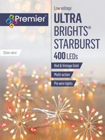 Premier Starburst String lights Red and Vintage Gold 400 LED Multi Action