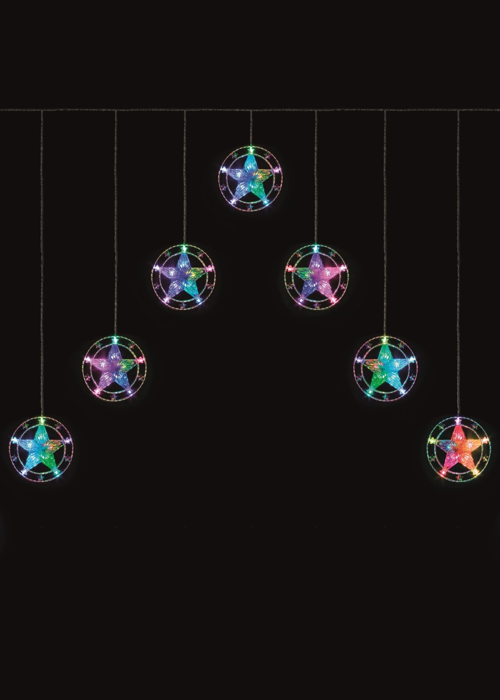 Snowtime Colour Changing LED Star Curtain Light