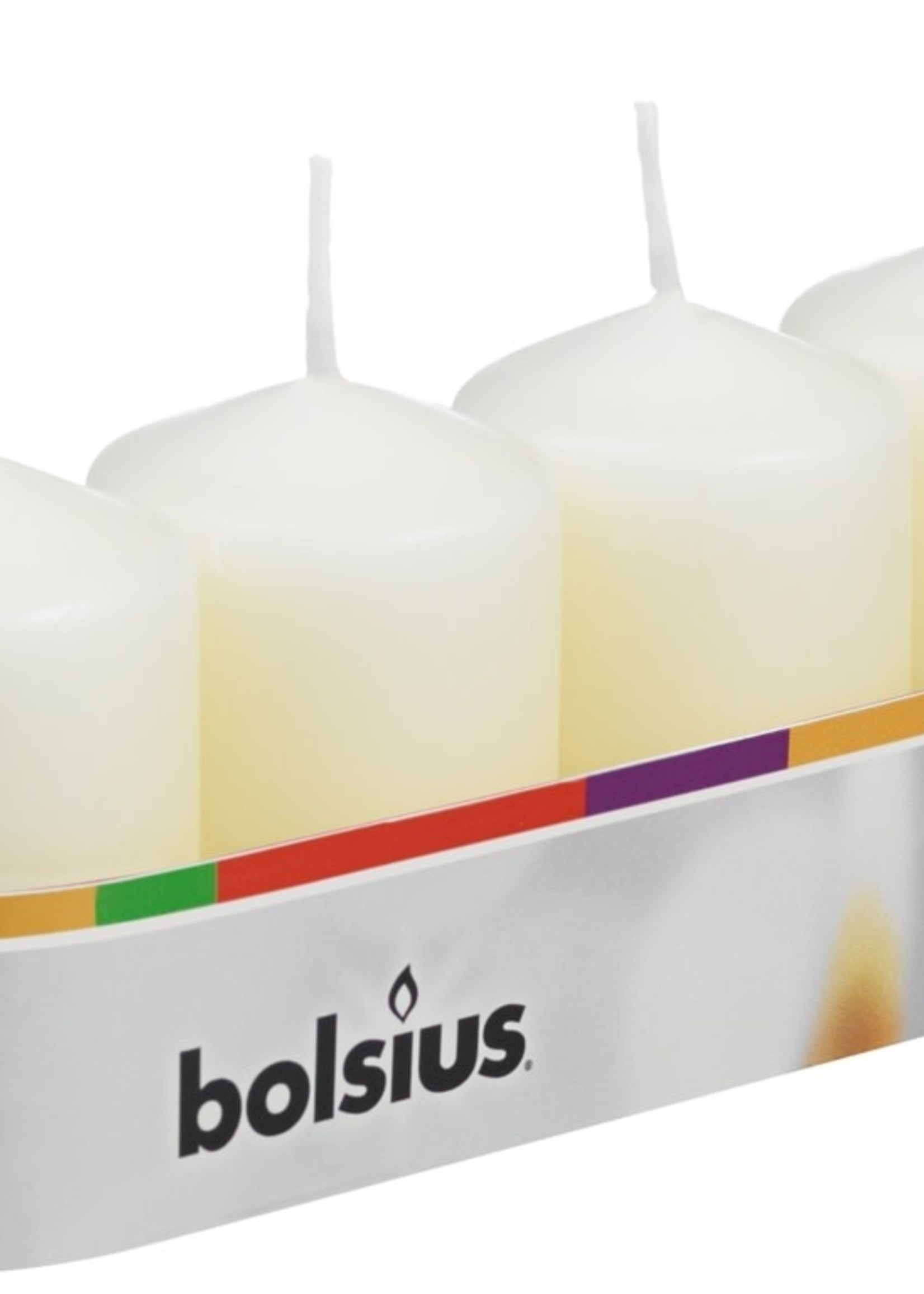 Bolsius Bolsius Pillar Candle Ivory 6 x 4 cm 4 Pack