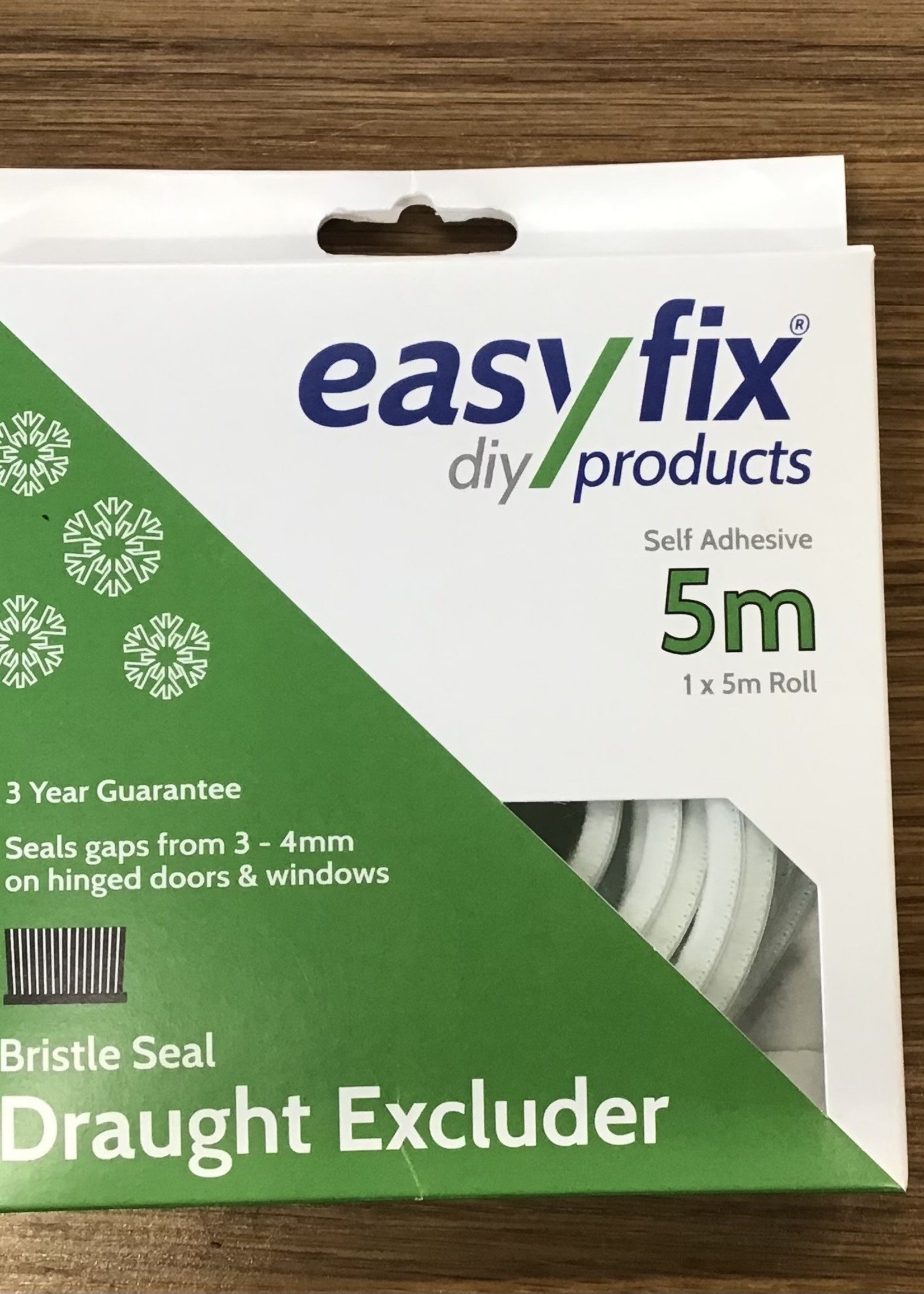 Easyfix Draught Excluder Bristle Seal White (L)5m