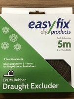 Easyfix Draught Excluder EPDM Rubber P Strip Brown (L)5m