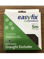 Easyfix Draught Excluder EPDM Rubber P Strip Brown (L)5m