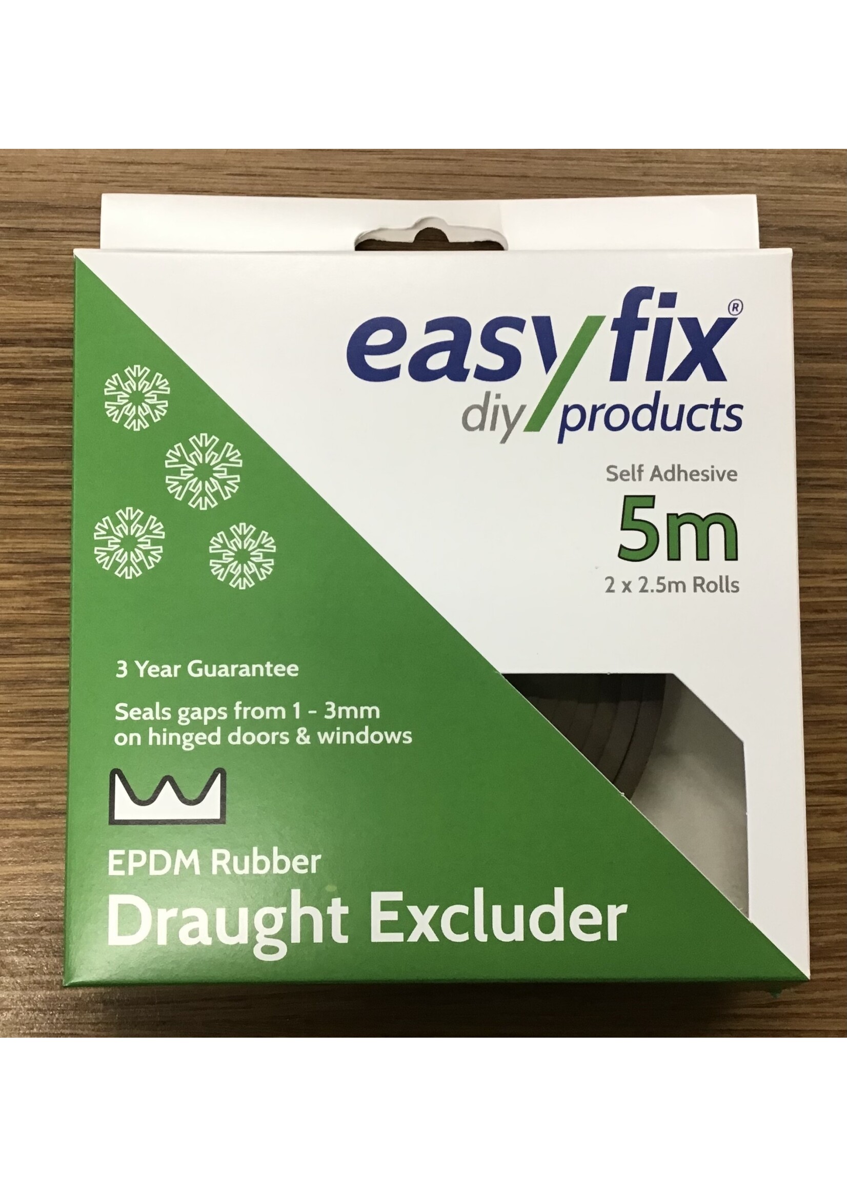 Easyfix Draught Excluder EPDM Rubber E Strip Brown (L)5m