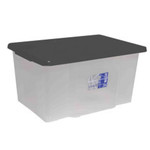 TML TML 50L Clear Storage Box & Black Lid