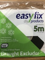 Easyfix Draught Excluder Standard Vinyl Foam Black 1-3mm x 5m