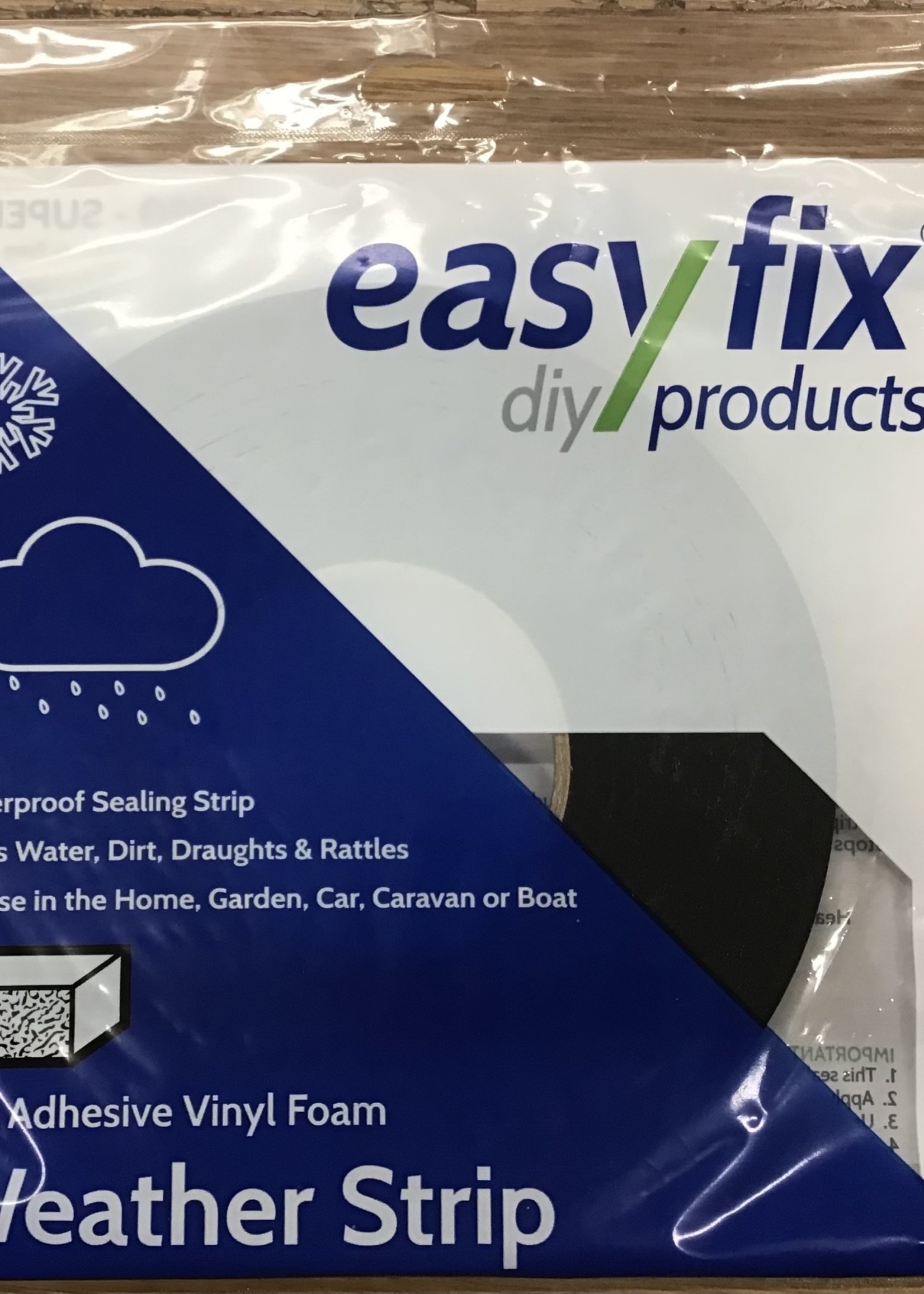 Easyfix Draught Excluder Weather Strip Black 2-4mm  (L)5m