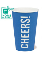 Talking Tables Recyclable Blue Cheers Eco Paper Cups, 8 Pk