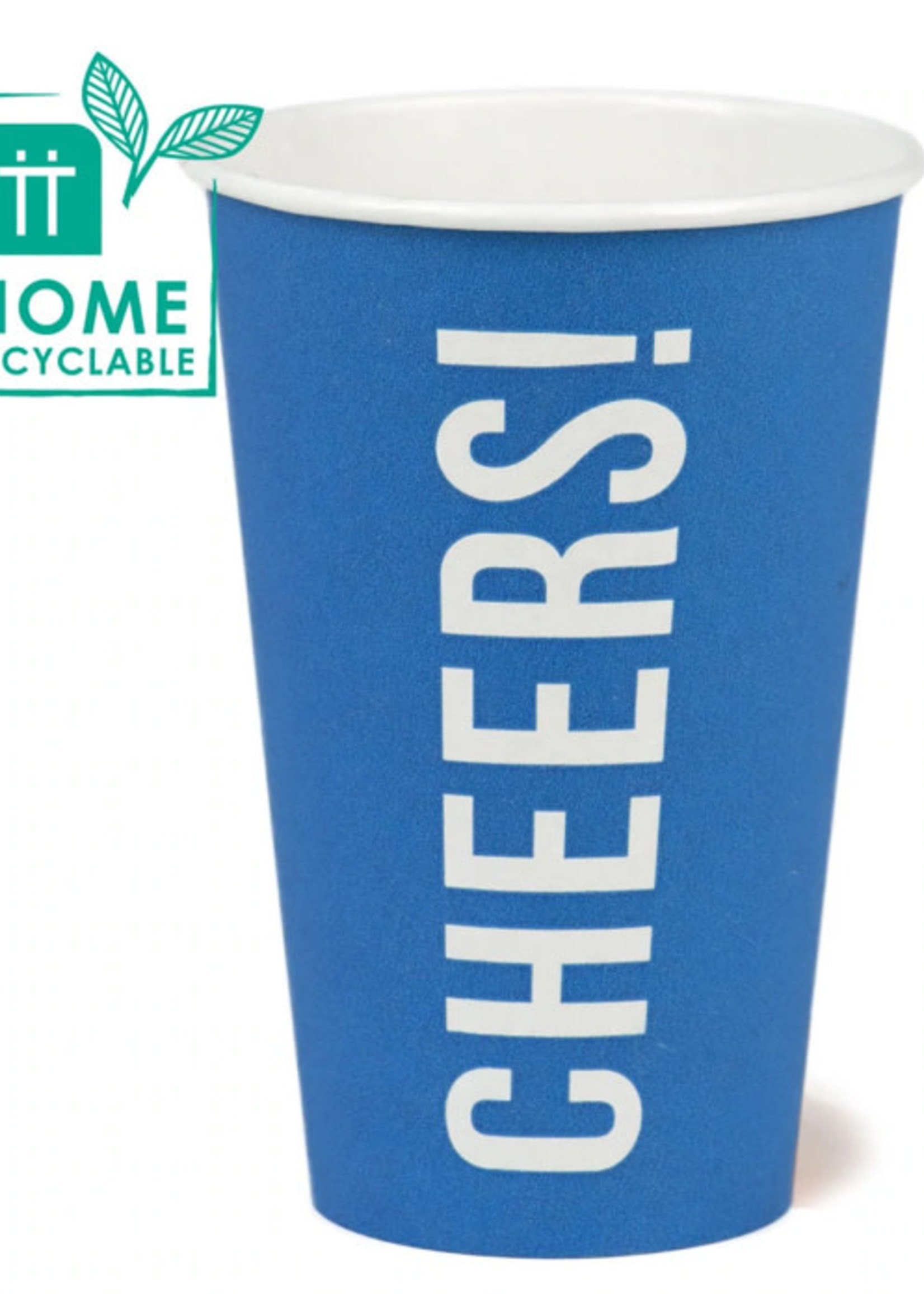 Talking Tables Recyclable Blue Cheers Eco Paper Cups, 8 Pk