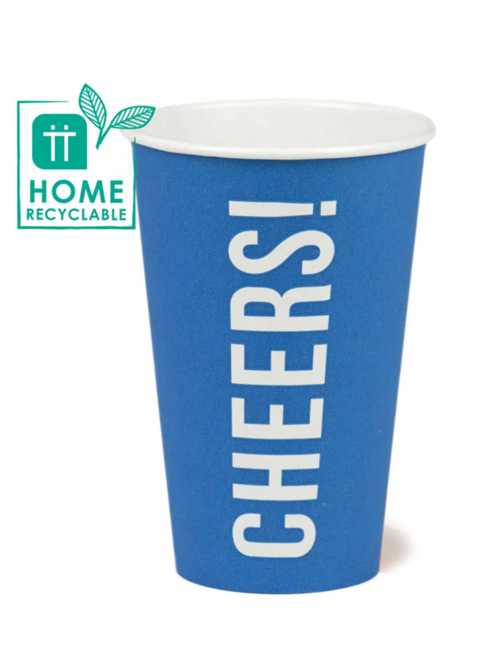 Talking Tables Recyclable Blue Cheers Eco Paper Cups, 8 Pk