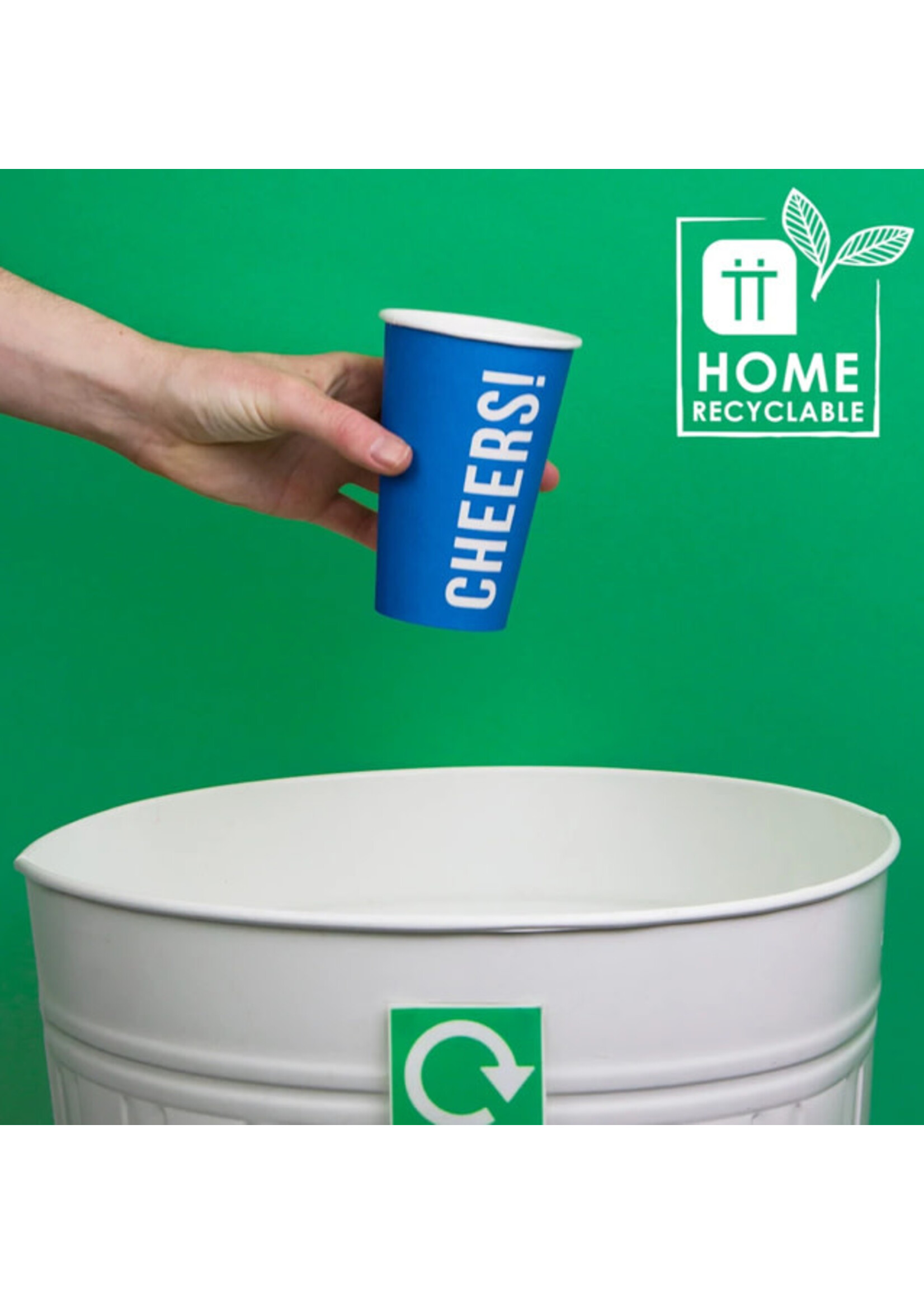 Talking Tables Recyclable Blue Cheers Eco Paper Cups, 8 Pk