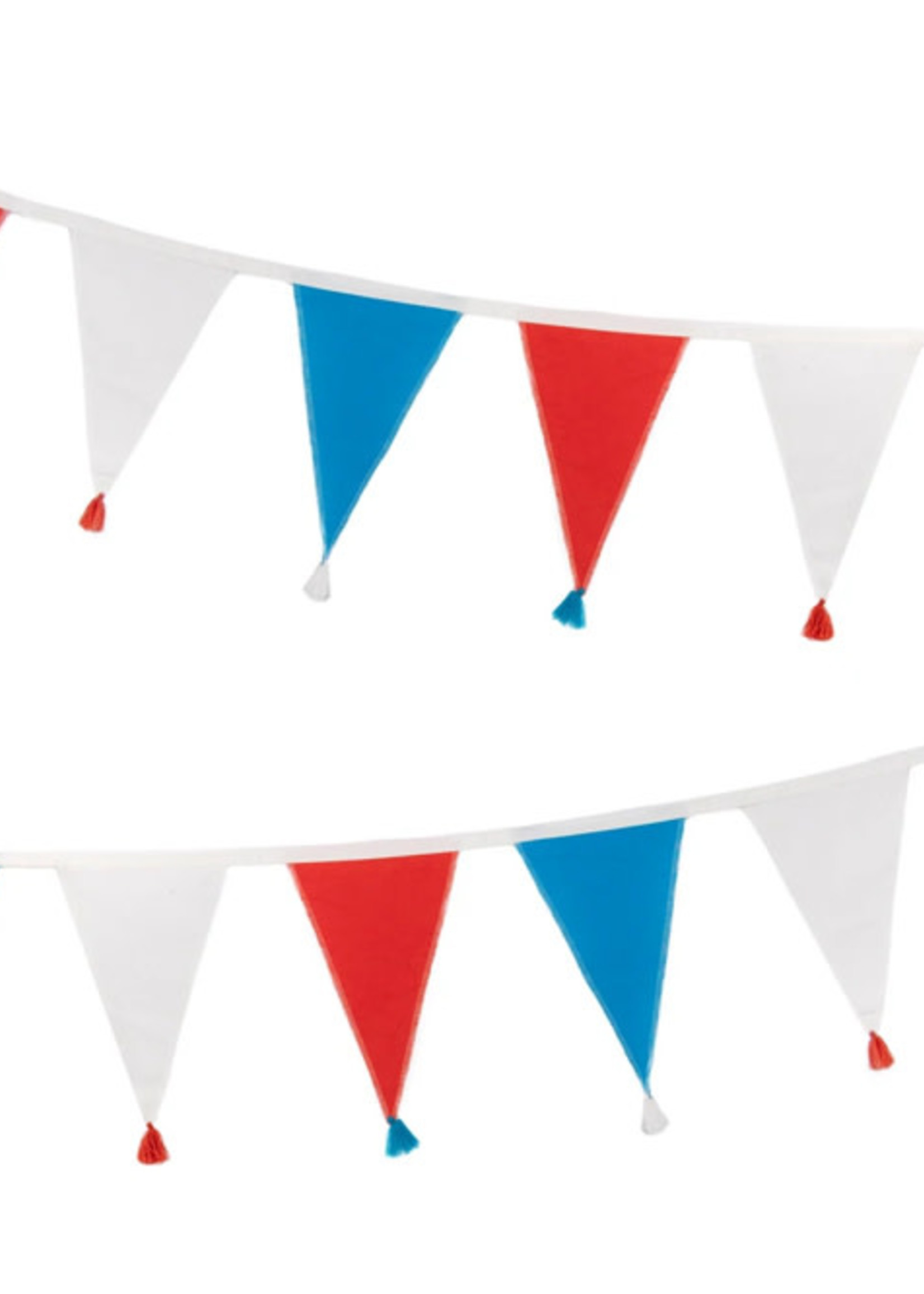 Talking Tables Red, White and Blue Fabric Bunting, 3m