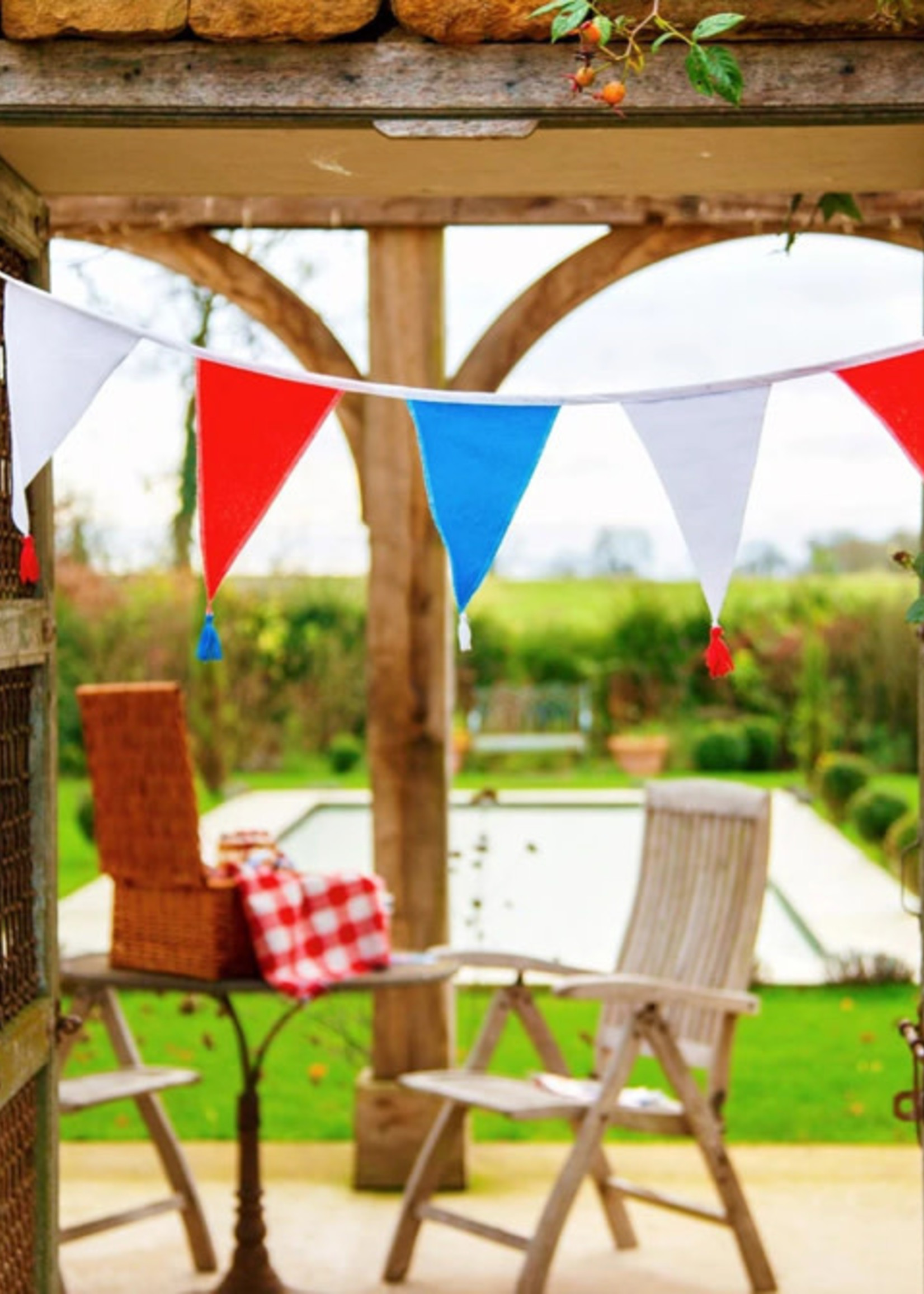 Talking Tables Red, White and Blue Fabric Bunting, 3m