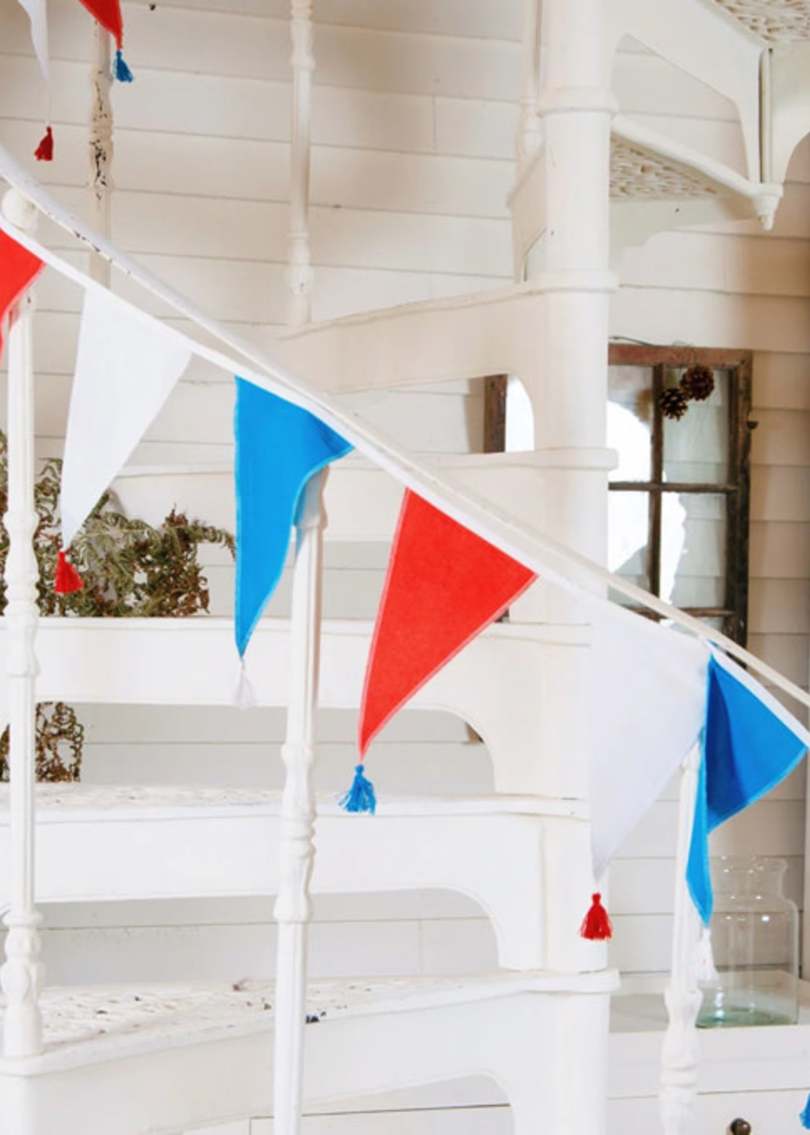 Talking Tables Red, White and Blue Fabric Bunting, 3m