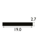 Easyfix Plastic Flat Bar White (W)19mm (L)2.44m