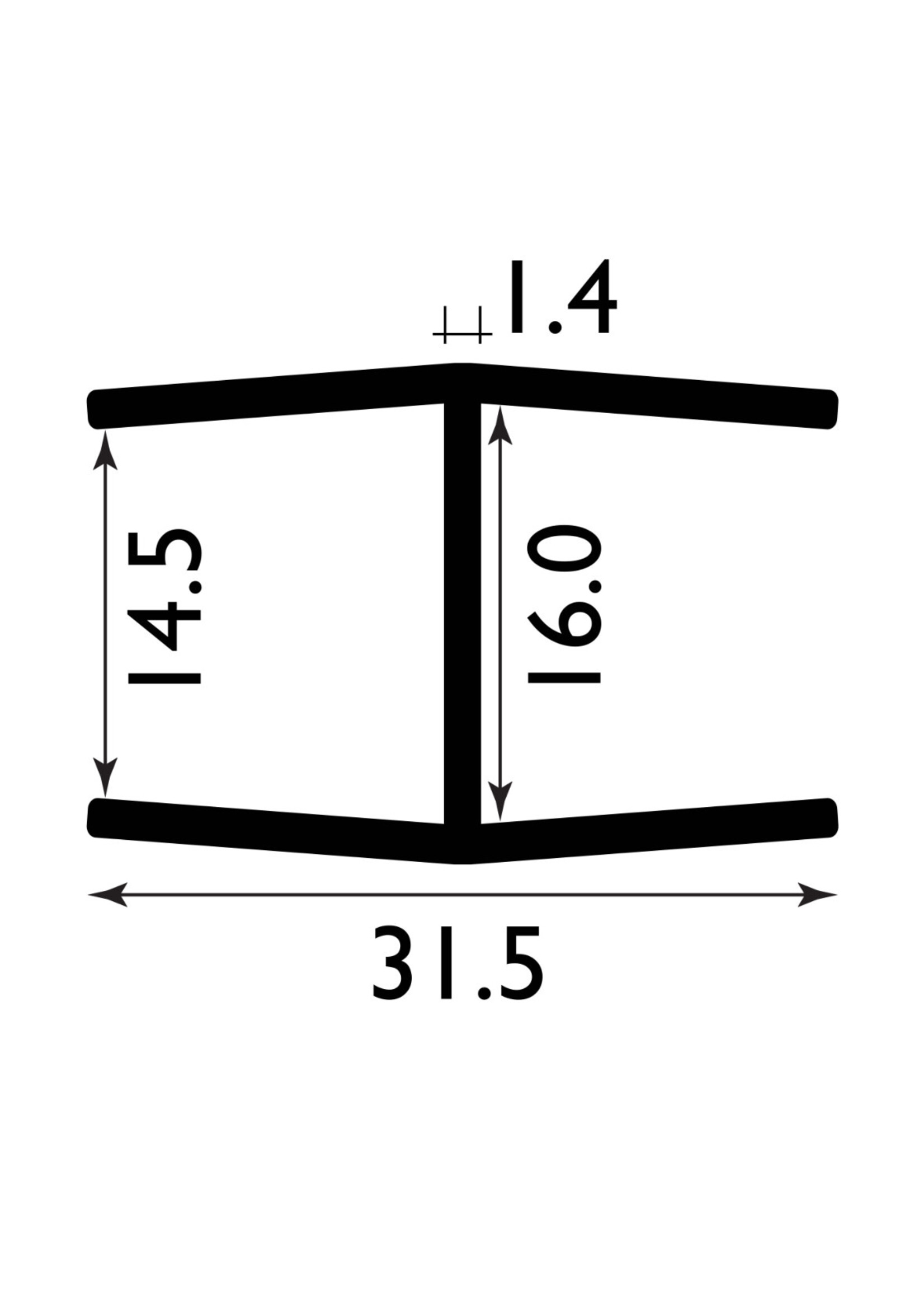 Easyfix Plastic H Section White (W)16mm (T)2.44m