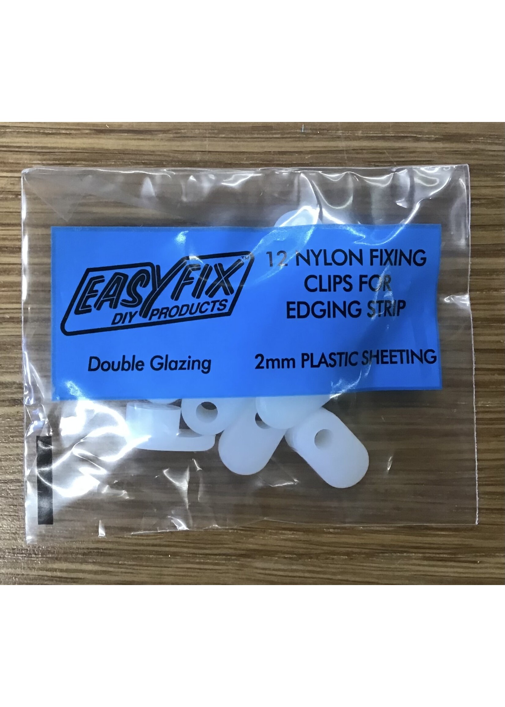 Easyfix Clipglaze Nylon Fixing Clips for Edging Strip 2mm 12 Pack