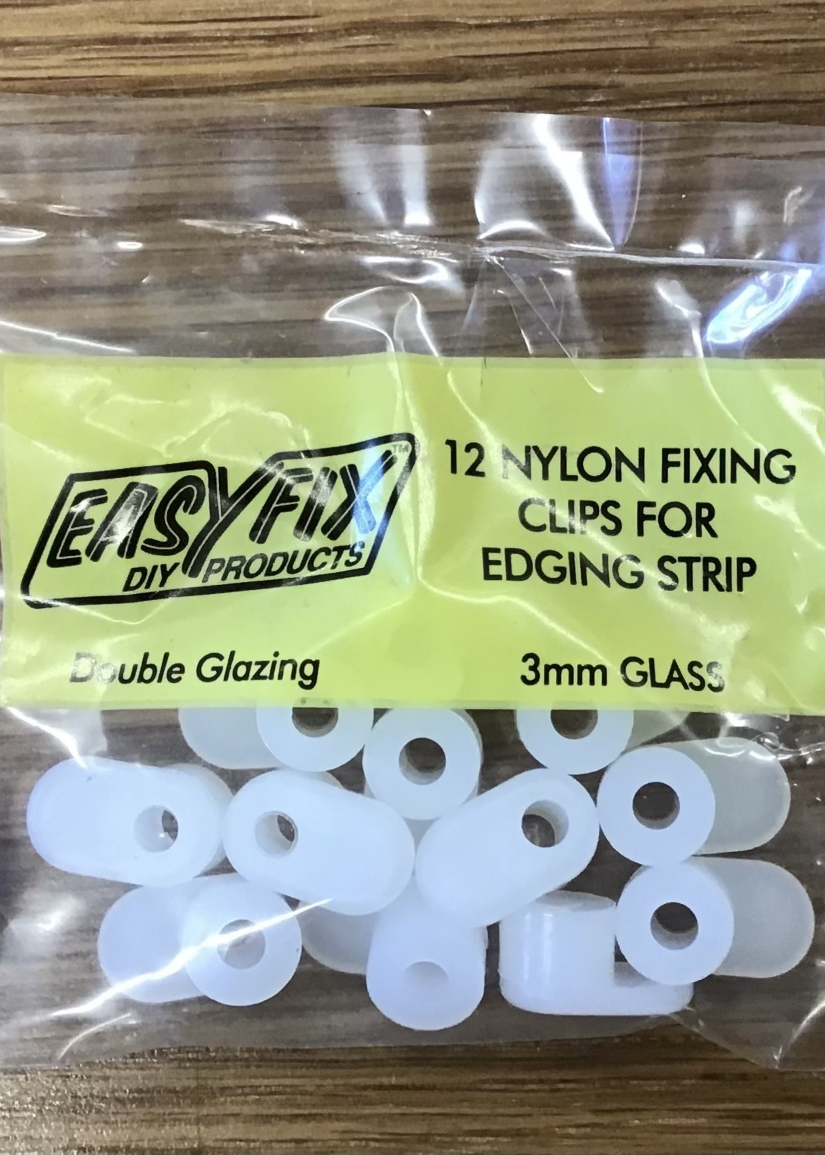 Easyfix Clipglaze Nylon Fixing Clips for Edging Strip 3mm 12 Pack