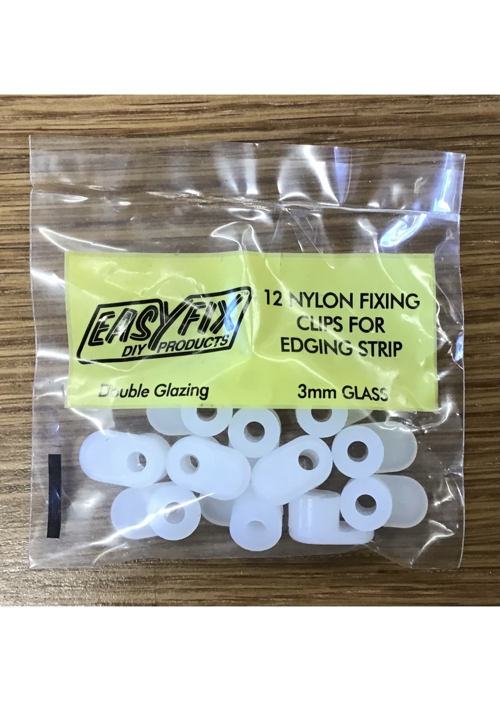 Easyfix Clipglaze Nylon Fixing Clips for Edging Strip 3mm 12 Pack