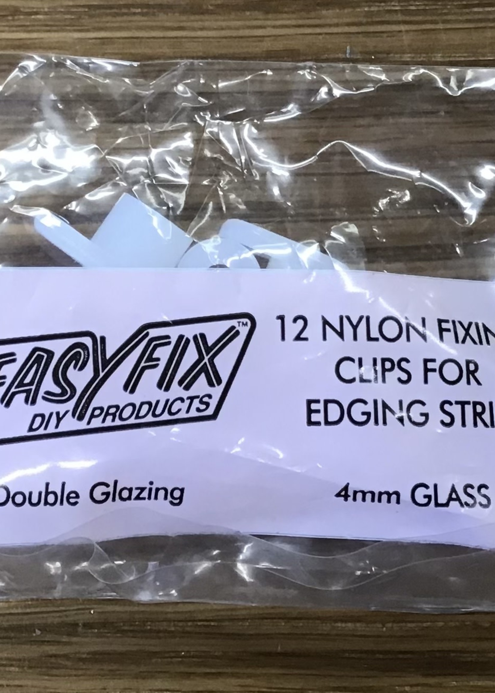 Easyfix Clipglaze Nylon Fixing Clips for Edging Strip 4mm 12 Pack