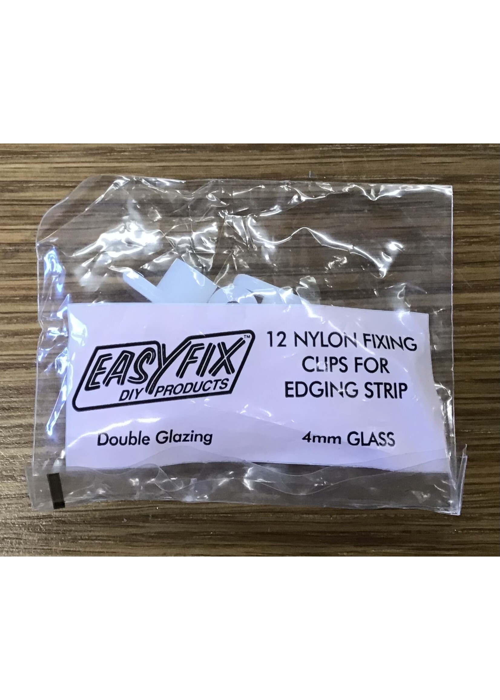 Easyfix Clipglaze Nylon Fixing Clips for Edging Strip 4mm 12 Pack