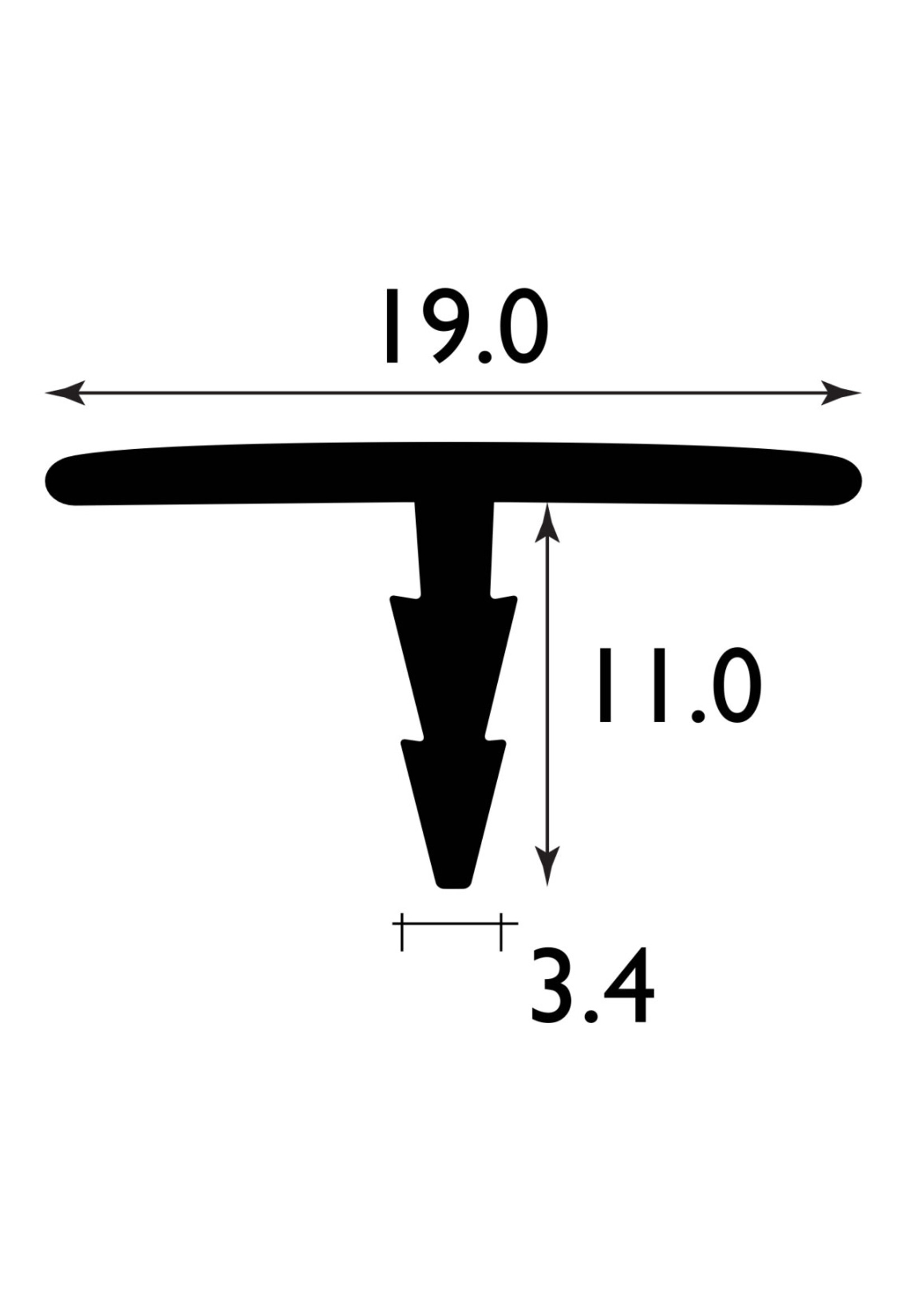 Easyfix Plastic T Barb Section White (W)19mm (L)2.44m