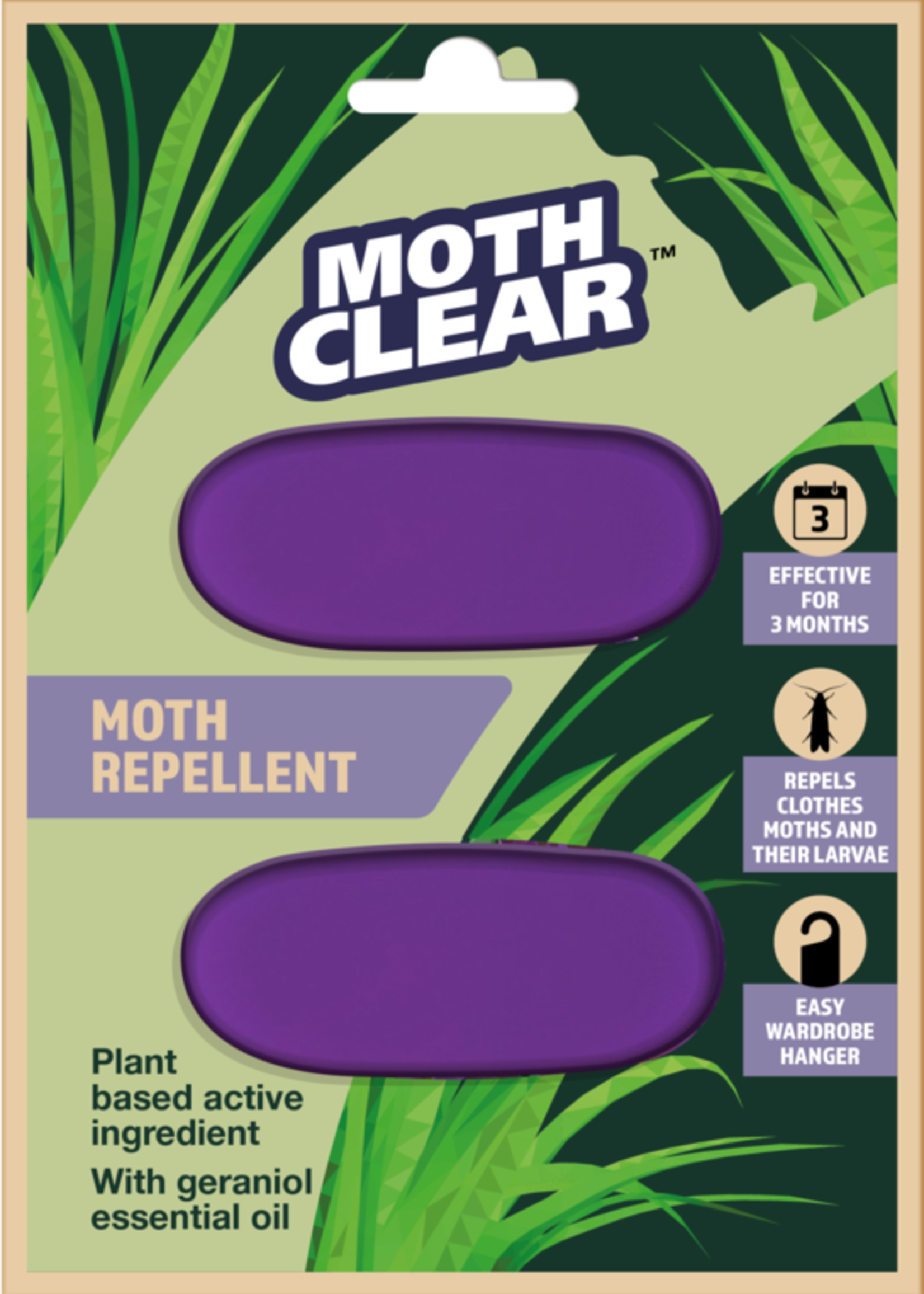 Moth Clear Clothes Moth Repellent Pack of 2