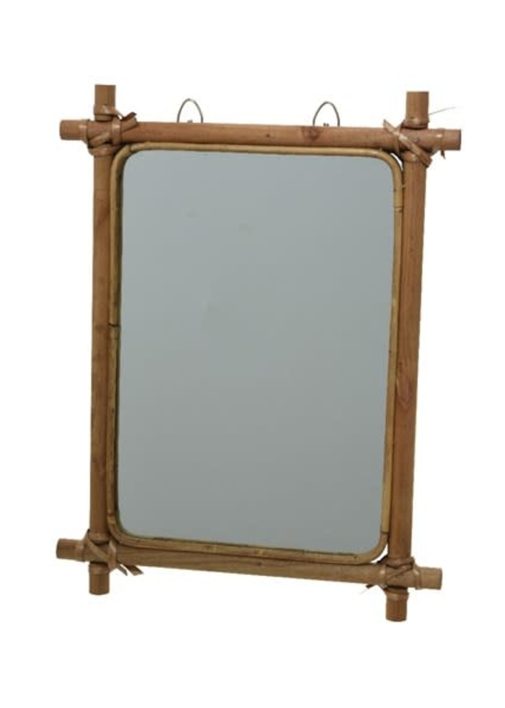 Lumineo Bamboo style wooden Mirror wooden rectangle 38 x 29cm