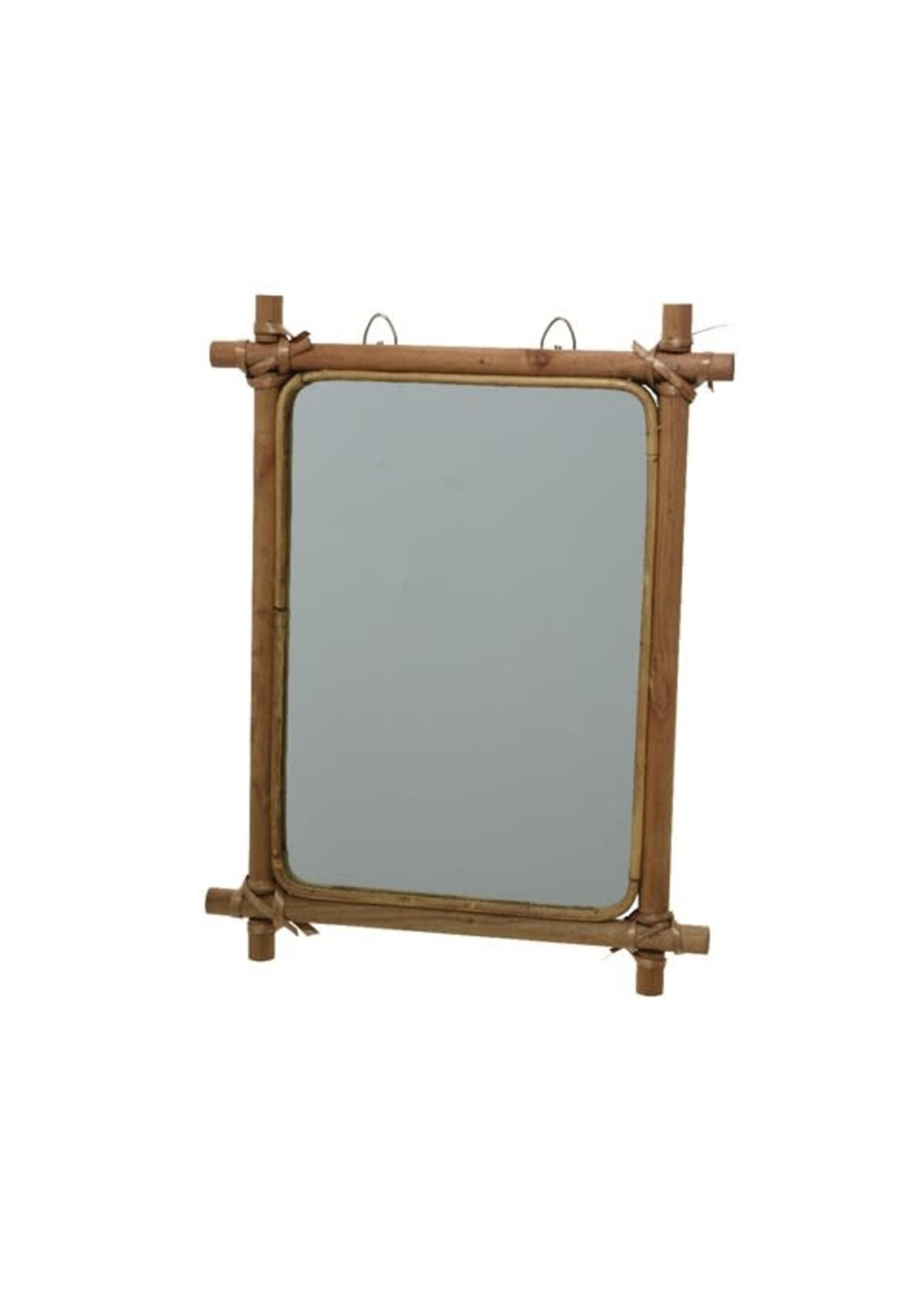 Lumineo Bamboo style wooden Mirror wooden rectangle 38 x 29cm
