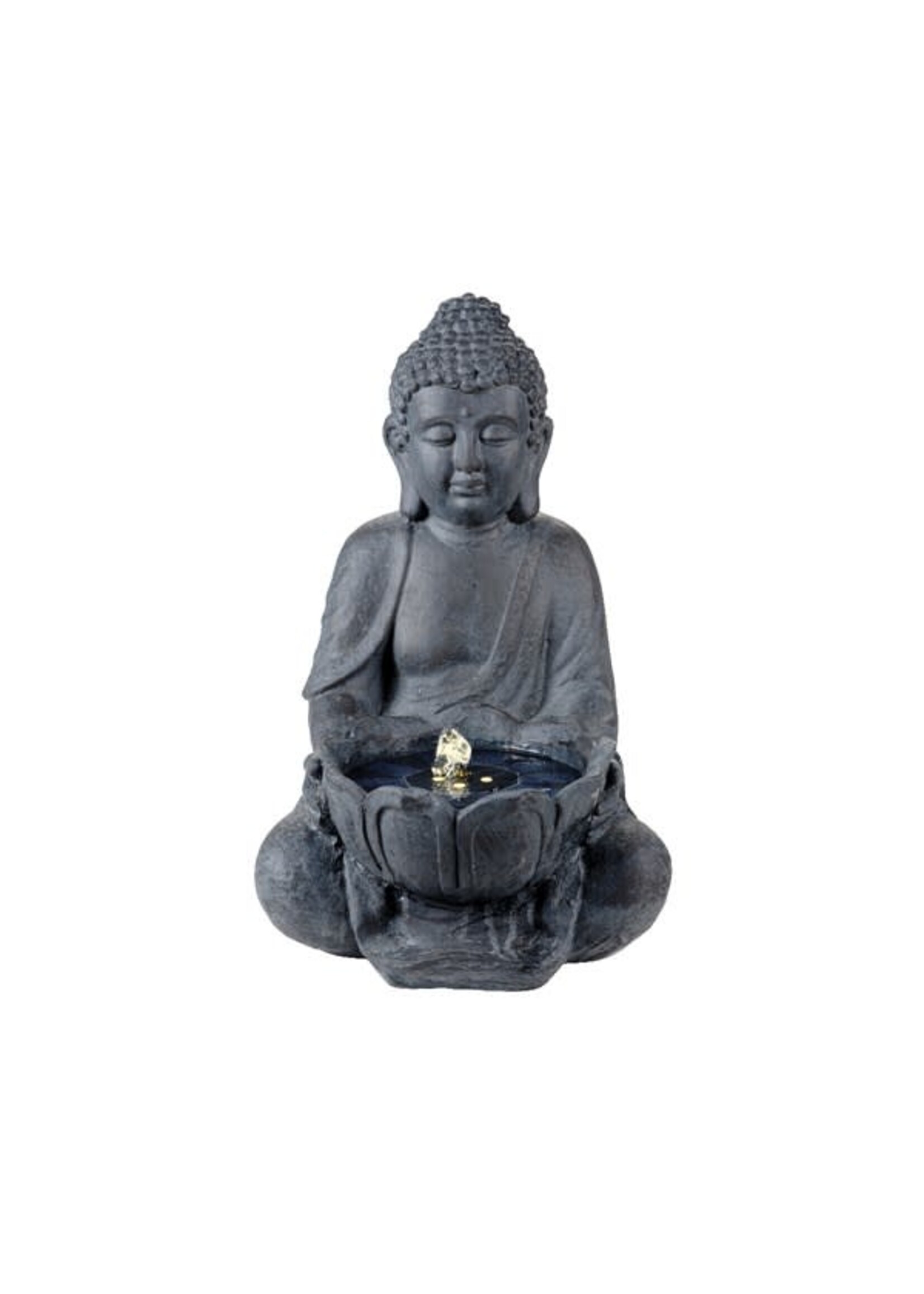 Kaemingk Fountain buddha solar outdoor with LED lights