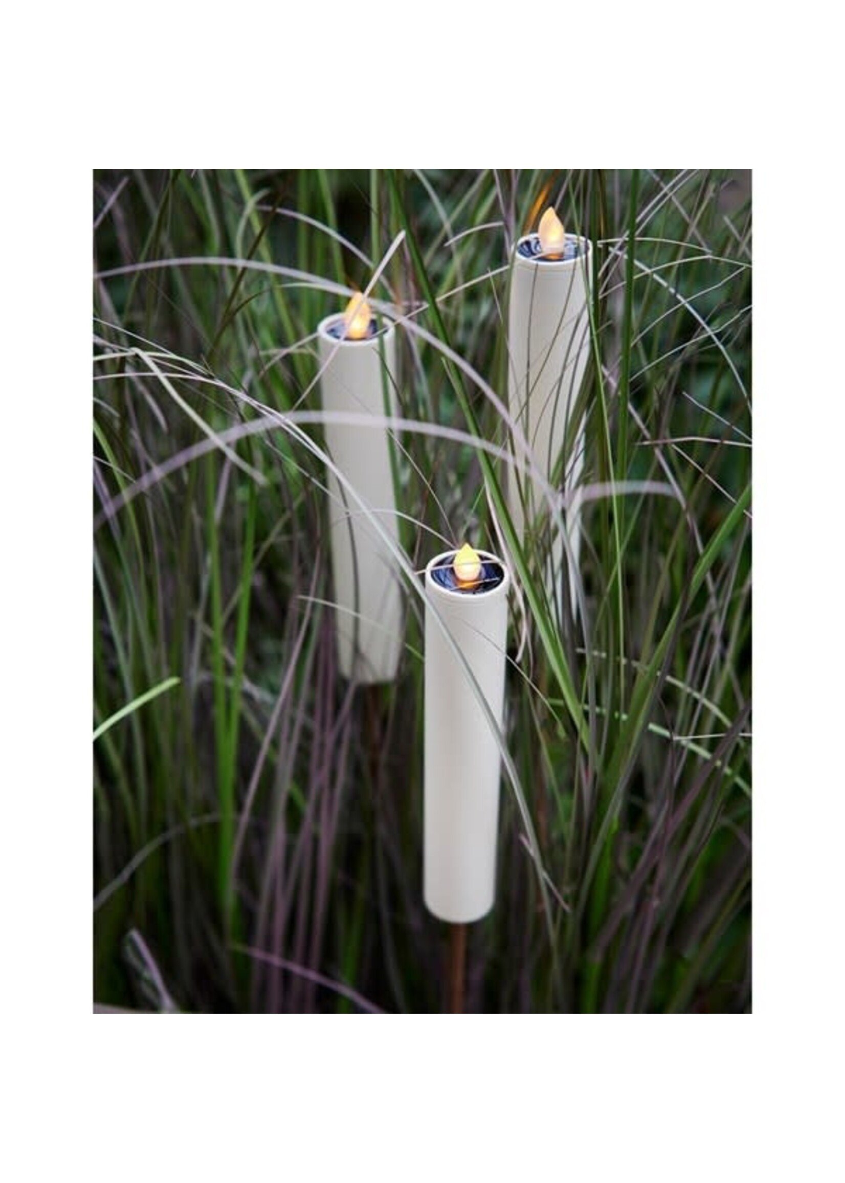 Lumineo Solar candle Stake fire flame effect dia 4.00-H90.00cm-1L