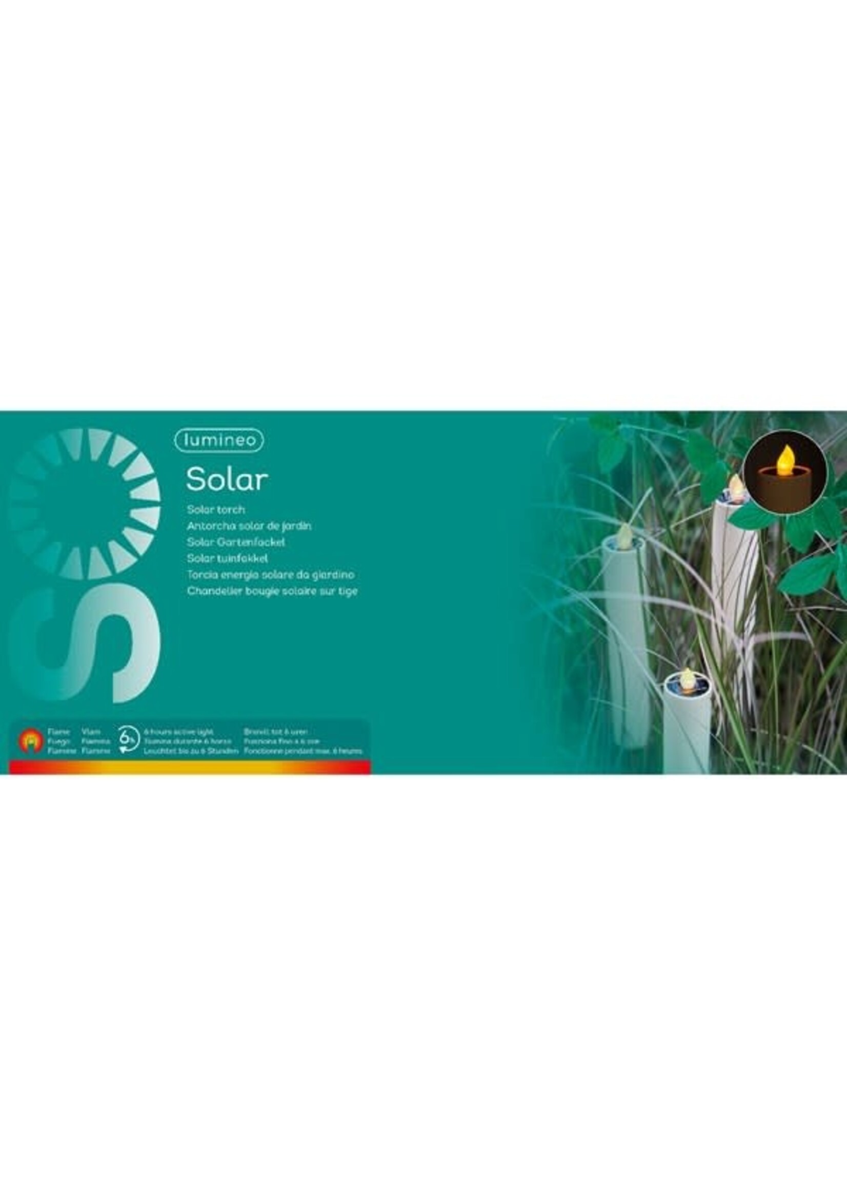 Lumineo Solar candle Stake fire flame effect dia 4.00-H90.00cm-1L