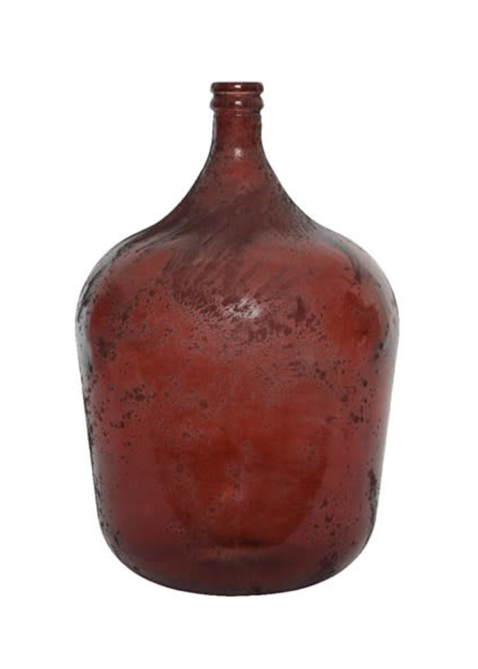Decoris Decoris Vase Glass Recycled Antique Red Clay Coloured Glass 56cm
