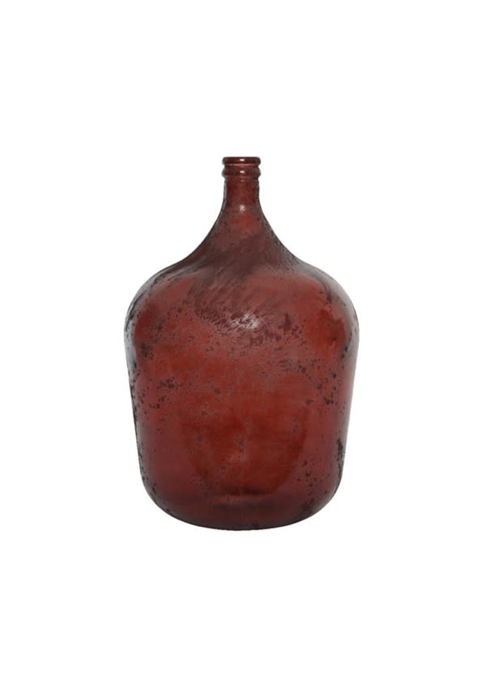 Decoris Decoris Vase Glass Recycled Antique Red Clay Coloured Glass 56cm