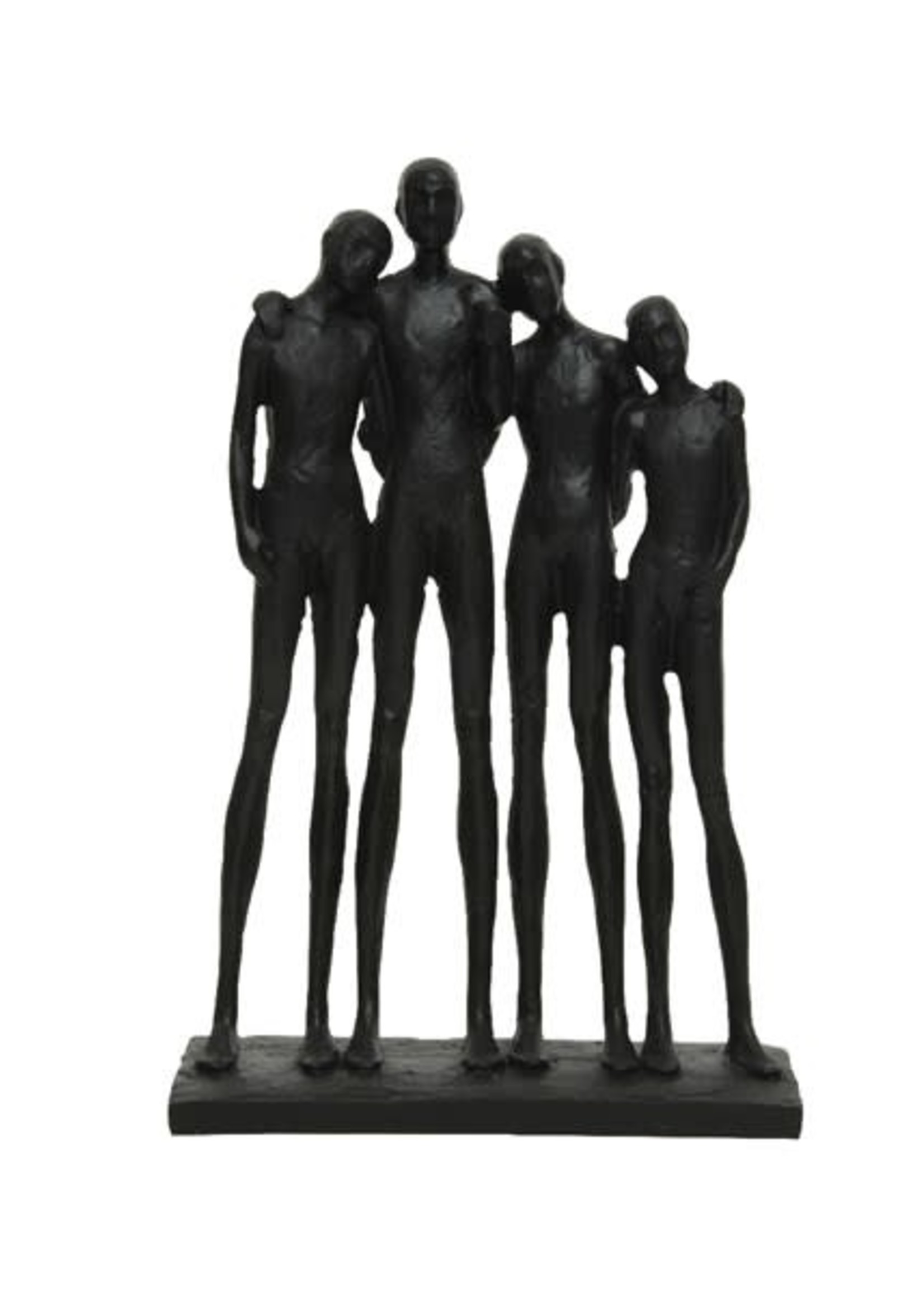 Decoris Group Statue Ornament Black W18.00-H21.00cm