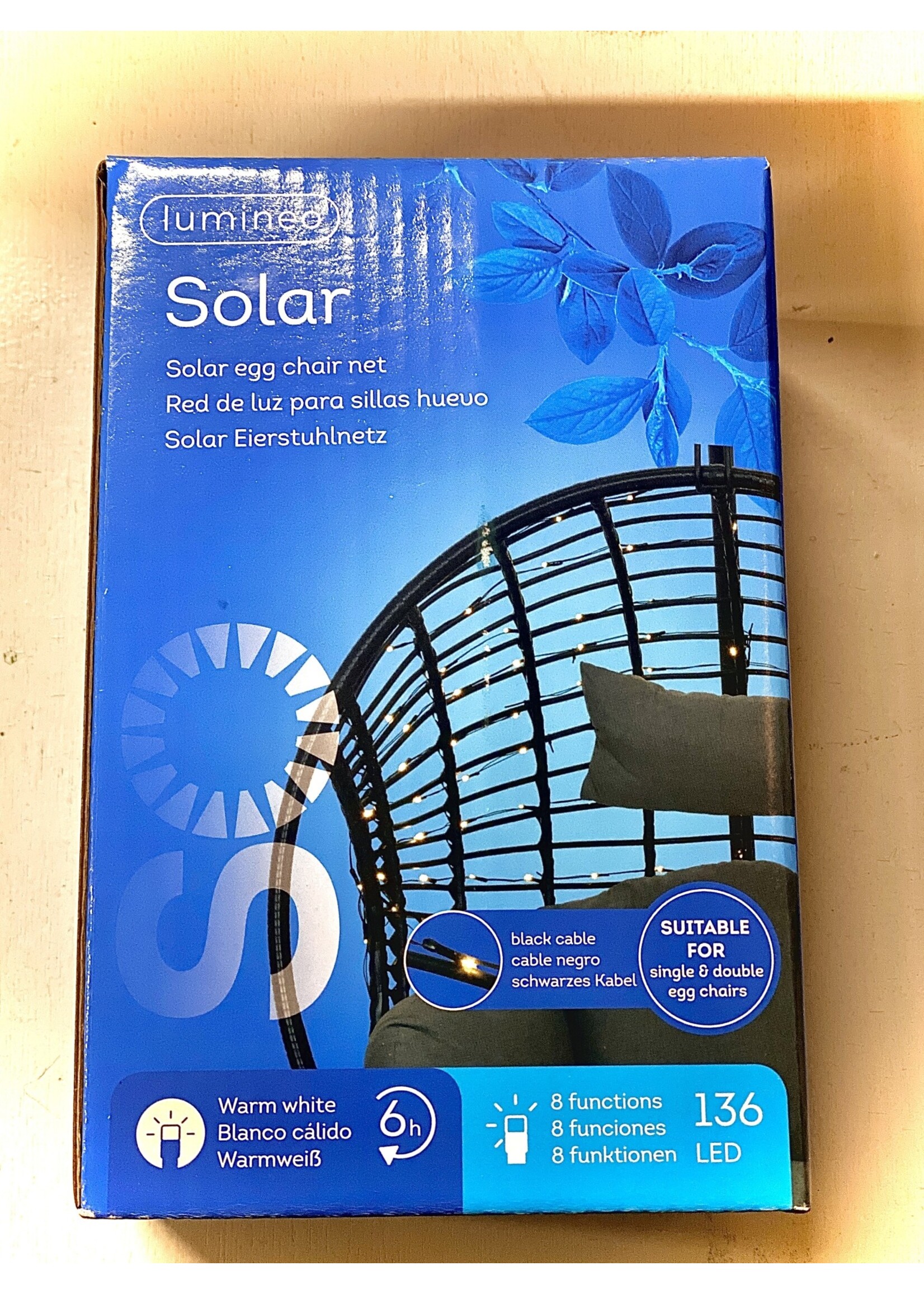 Solar Egg Chair Net Light 136 Warm White LED W95.00-H160.00cm-