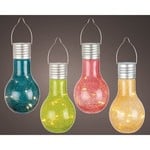 Lumineo Coloured Solar garden light glass cost is each 4col assorted (cost is each) dia9.00-H17.00cm-8L