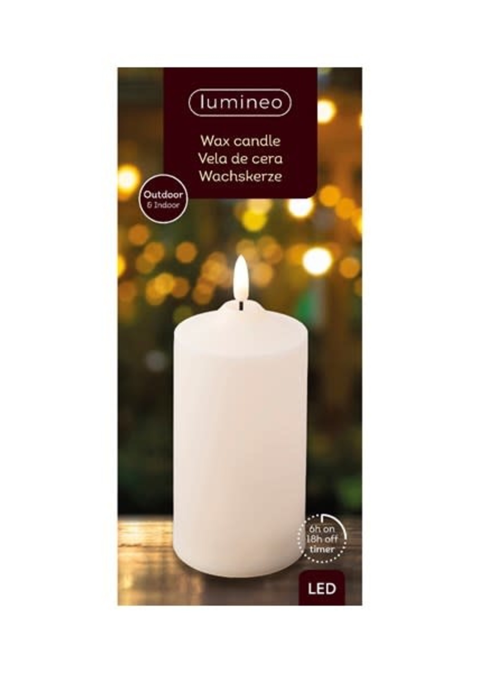 Lumineo LED church candle outdoor dia7.50-H17.00cm