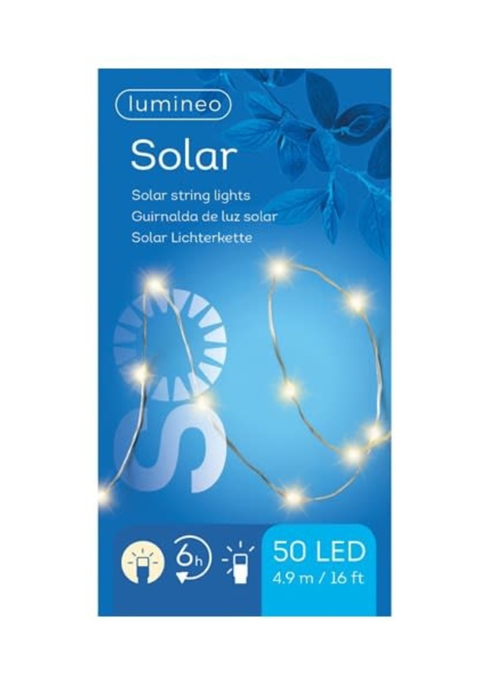 Lumineo Solar Pin Wire Lights Warm White 50 LED