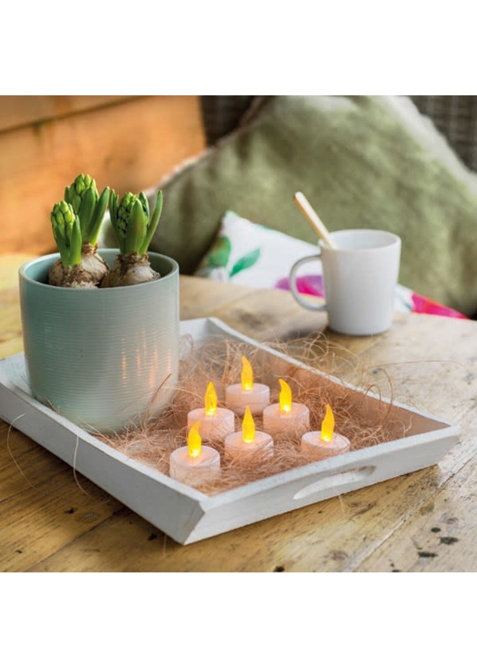 Lumineo Solar large tealight fire flame effect