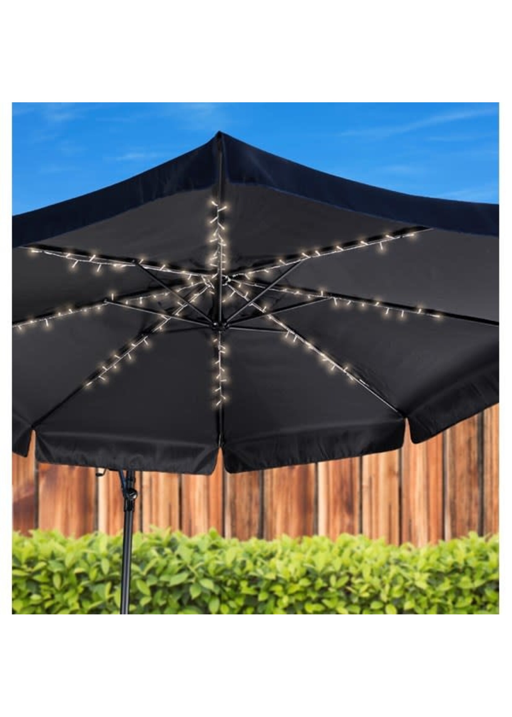 Lumineo Parasol Solar Warm White LED String Lights 72L